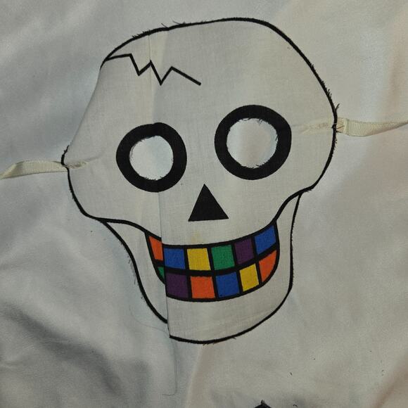 Vintage Skeleton Witch Pullover Halloween Costume Apron Mask Sheet 31" L 18" W - Picture 2 of 16